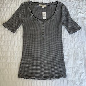 Ann Taylor Loft - Scoop Neck Ribbed Top